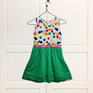 FabKids Girls XL 11 12 Colorful Polka Dot Green Tulle Party Dress Spring